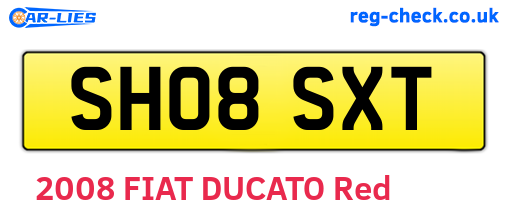 SH08SXT are the vehicle registration plates.