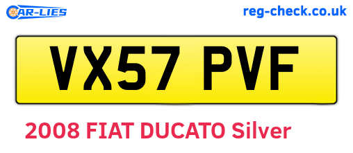 VX57PVF are the vehicle registration plates.