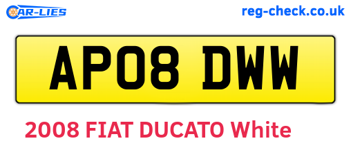 AP08DWW are the vehicle registration plates.