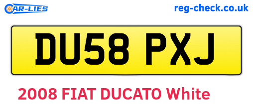 DU58PXJ are the vehicle registration plates.