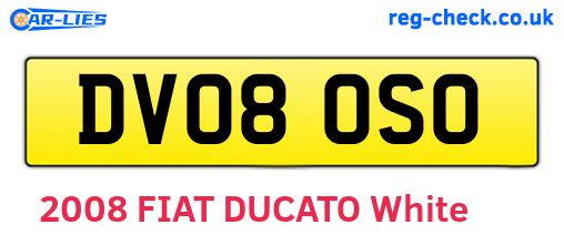DV08OSO are the vehicle registration plates.