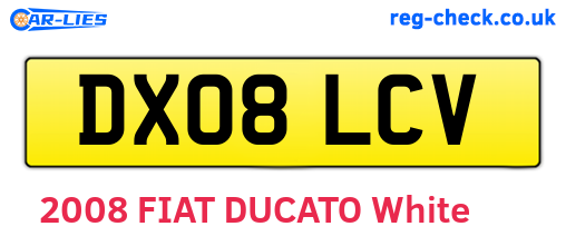 DX08LCV are the vehicle registration plates.