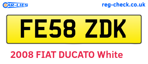 FE58ZDK are the vehicle registration plates.