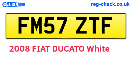 FM57ZTF are the vehicle registration plates.