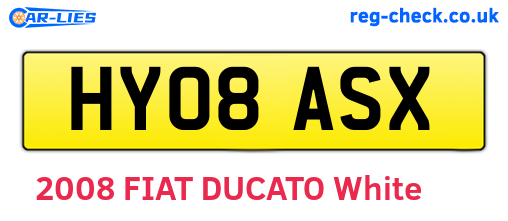 HY08ASX are the vehicle registration plates.