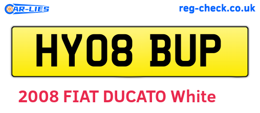 HY08BUP are the vehicle registration plates.