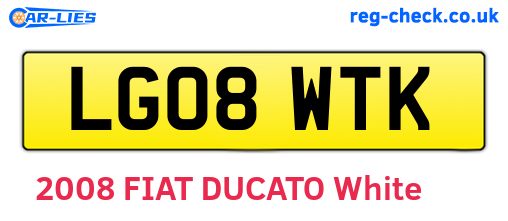 LG08WTK are the vehicle registration plates.