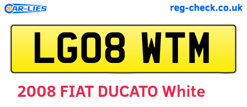 LG08WTM are the vehicle registration plates.