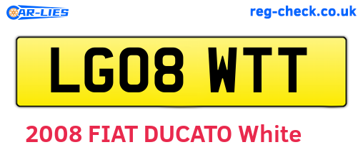 LG08WTT are the vehicle registration plates.