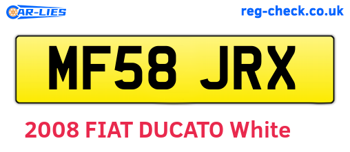 MF58JRX are the vehicle registration plates.