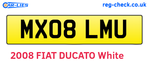 MX08LMU are the vehicle registration plates.