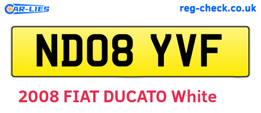 ND08YVF are the vehicle registration plates.