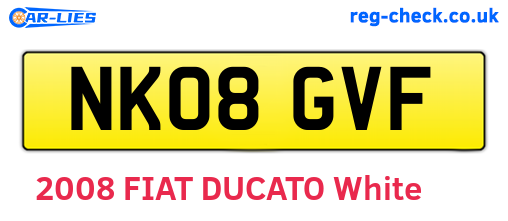 NK08GVF are the vehicle registration plates.
