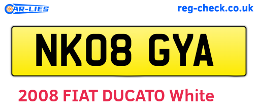 NK08GYA are the vehicle registration plates.