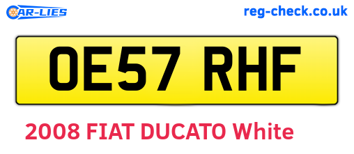 OE57RHF are the vehicle registration plates.