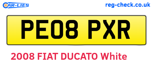 PE08PXR are the vehicle registration plates.