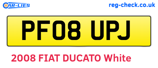 PF08UPJ are the vehicle registration plates.