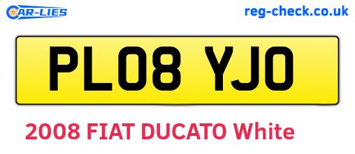 PL08YJO are the vehicle registration plates.