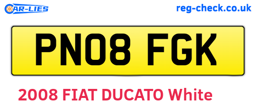 PN08FGK are the vehicle registration plates.