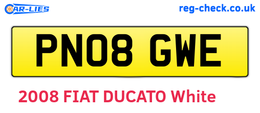 PN08GWE are the vehicle registration plates.