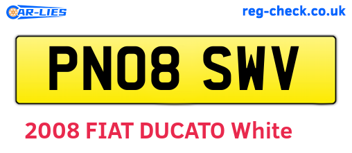 PN08SWV are the vehicle registration plates.