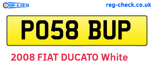 PO58BUP are the vehicle registration plates.