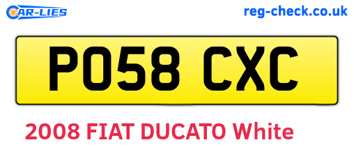 PO58CXC are the vehicle registration plates.