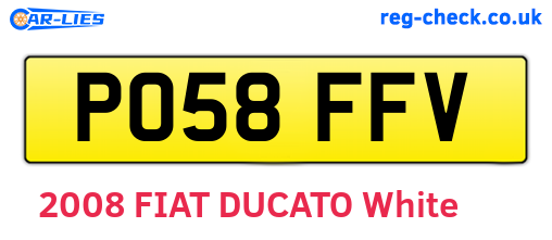 PO58FFV are the vehicle registration plates.