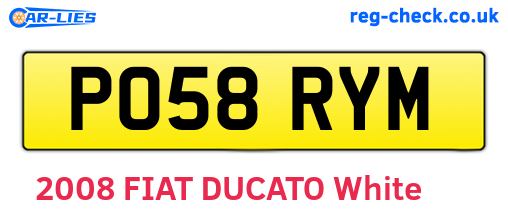 PO58RYM are the vehicle registration plates.