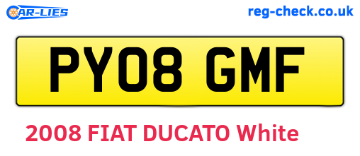 PY08GMF are the vehicle registration plates.