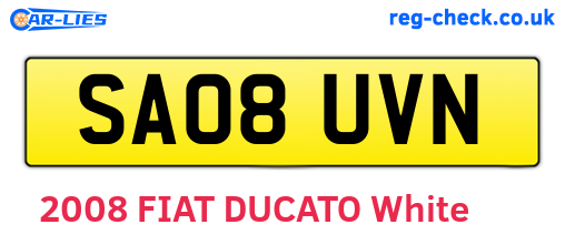 SA08UVN are the vehicle registration plates.