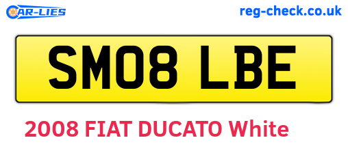 SM08LBE are the vehicle registration plates.