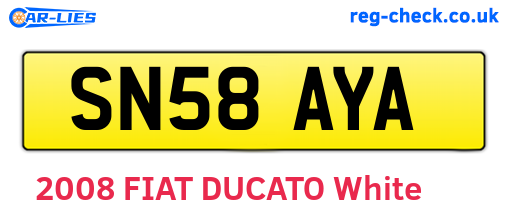 SN58AYA are the vehicle registration plates.