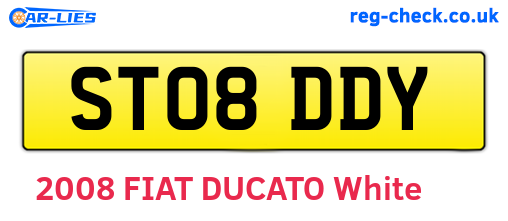 ST08DDY are the vehicle registration plates.