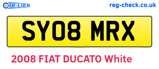 SY08MRX are the vehicle registration plates.