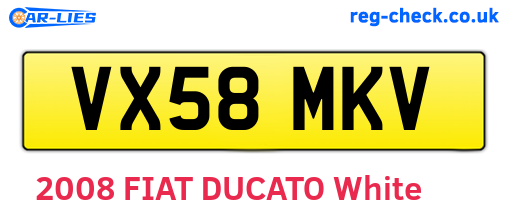 VX58MKV are the vehicle registration plates.