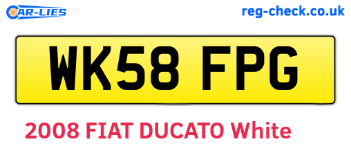 WK58FPG are the vehicle registration plates.