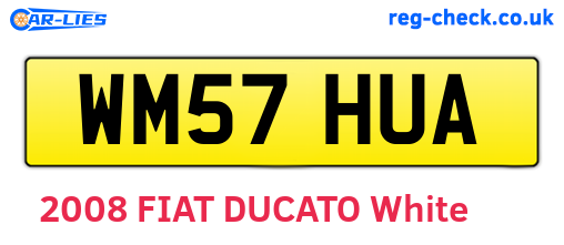 WM57HUA are the vehicle registration plates.