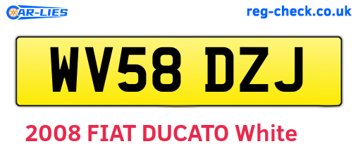 WV58DZJ are the vehicle registration plates.