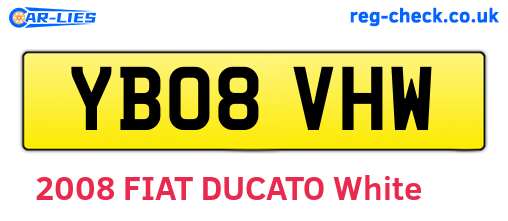 YB08VHW are the vehicle registration plates.
