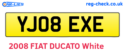 YJ08EXE are the vehicle registration plates.