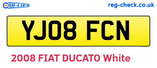 YJ08FCN are the vehicle registration plates.