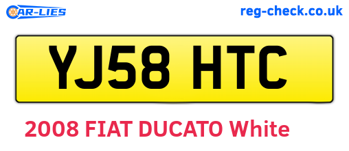 YJ58HTC are the vehicle registration plates.