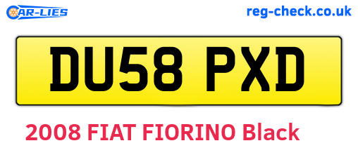 DU58PXD are the vehicle registration plates.