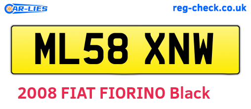 ML58XNW are the vehicle registration plates.