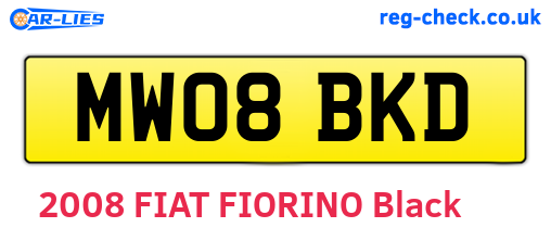 MW08BKD are the vehicle registration plates.
