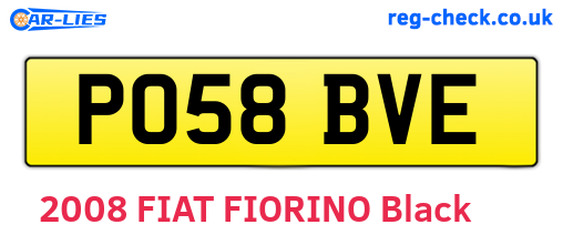 PO58BVE are the vehicle registration plates.