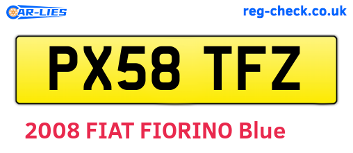 PX58TFZ are the vehicle registration plates.