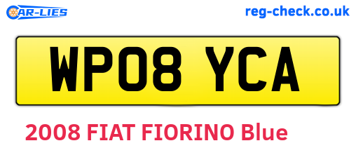 WP08YCA are the vehicle registration plates.