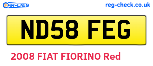 ND58FEG are the vehicle registration plates.